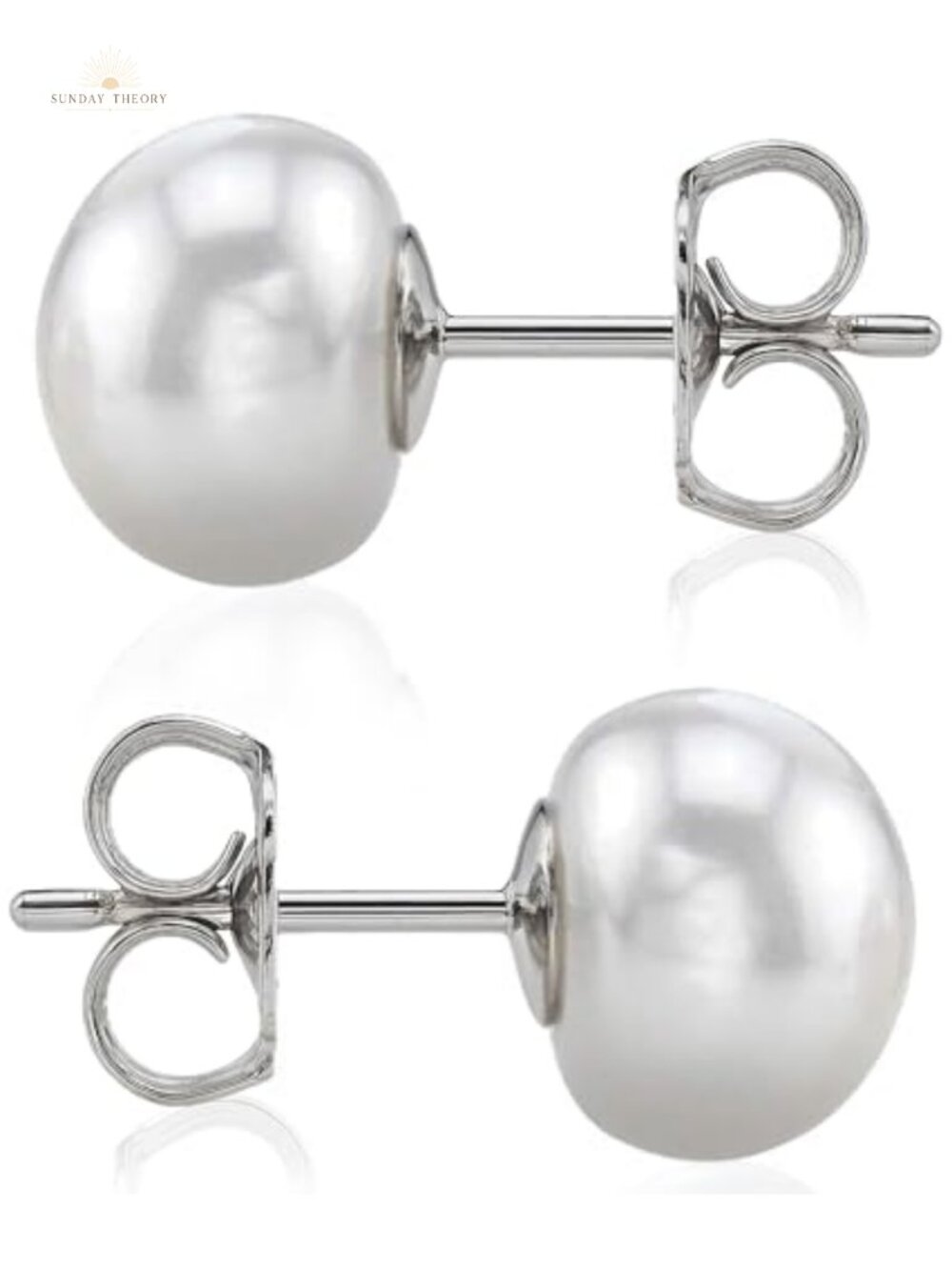 14K Gold Plated Sterling Silver Freshwater Real Pearl Stud Earrings